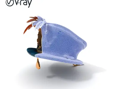 Ornate Military Hat D Model Pack Low-poly 3D model