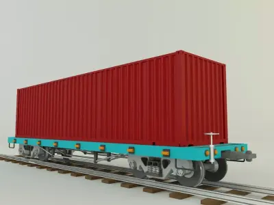 train container wagon 3D model