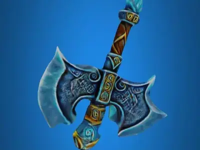 Diamond Greece medieval axe  Low-poly 3D model