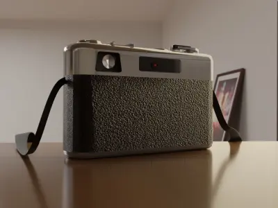 Vintage Camera Yashica Electro 35 Low-poly 3D model