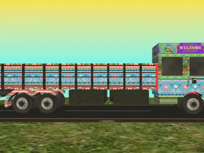 Indian Truck Model Type 1 Low-poly 3D model