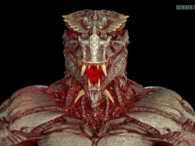 Dragon Mutant Low-poly 3D model