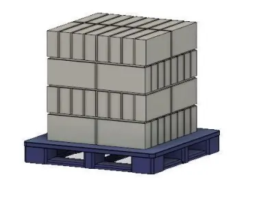 Model Railway Railroad Breeze Block Stack on a Pallet 3D print model