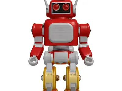 Retro Toy Robot 3D model