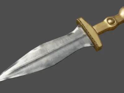 Pugio silver sword Low-poly 3D model