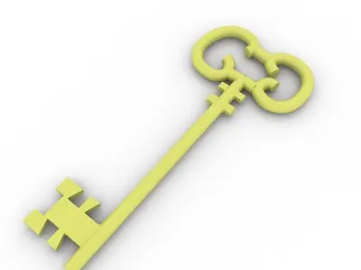Golden Key 3D model buy