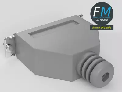 DB-25 Female D-Sub Connector 3D model