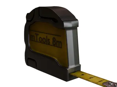 Adjustable tape measurement tool Low-poly 3D model