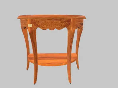 Flower Carved Corner Foyer Table 3D model