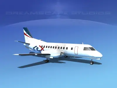 SAAB SF340 Rex Regional Express 3D model