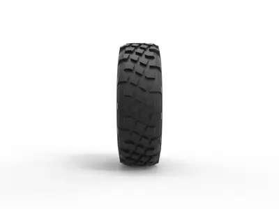 Military truck tire 7 Scale 1 to 25 3D print model