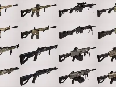 Guns Collection 3D Model Pack