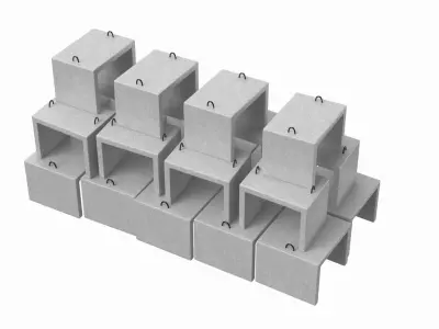 Stack Of Concrete Blocks 3D model purchase