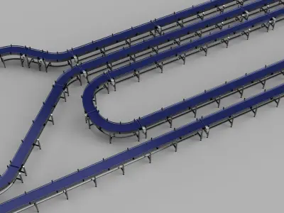 Conveyor Belt Bundle 3D Model 3D model