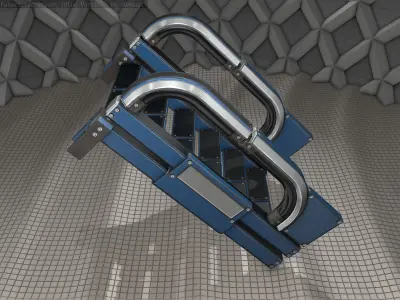 Sci-Fi Stairs - 2 - Blue Version  Low-poly 3D model
