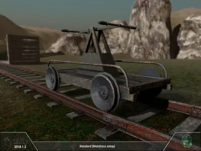 Railroad trolley draisine  Low-poly 3D model