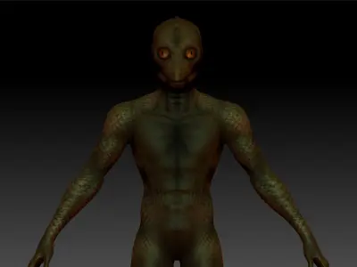 Reptilian Alien - Classic Lizard-Man  - Aliens Free low-poly 3D model