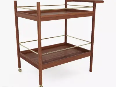 Mid-Century Bar Cart by West Elm 3D model