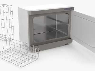 Spa Luxe Hot Towel Warmer Cabinet White 3D model