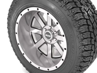 OFF ROAD WHEEL AND TIRE 16 3D model