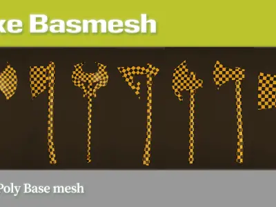 Axe Base Mesh VOL02 Low-poly 3D model