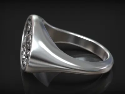 Roman Legion Flavia Felix Lion Antique Design Ring 3D print model