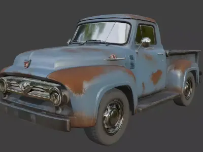 Vintage Rusty Pickup Truck 3D Model 3D model 23