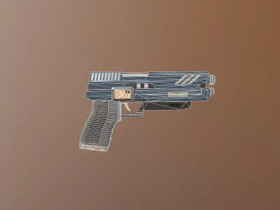 Pistol sci-fi Low-poly 3D model