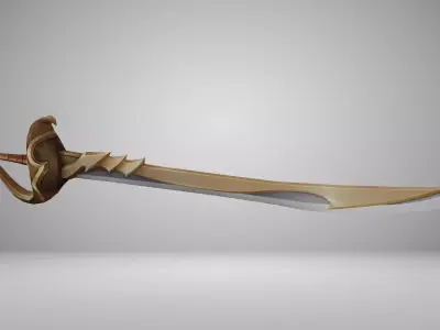 Futuristic Sword Low-poly 3D model 11