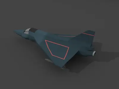 Airplane cartoon - 06 Low-poly 3D model