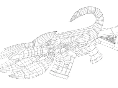 Scorpion Assault Rifle Game Ready 3D Model Low-poly 3D model