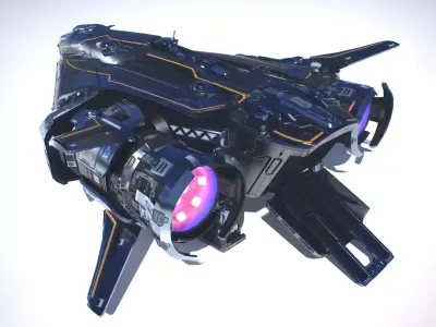 Stellar Phoenix Shuttle - Spaceship Low-poly 3D model