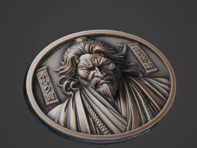Miyamoto Musashi Medallion 3D print model buy
