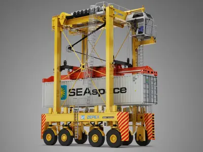 Straddle Carrier Generic Rigged 3D model
