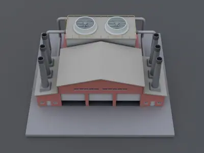 Isometric Factory 1 Low-poly 3D model