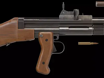 Kulsprutegevar m40 Swedish  automatic rifle Low-poly 3D model