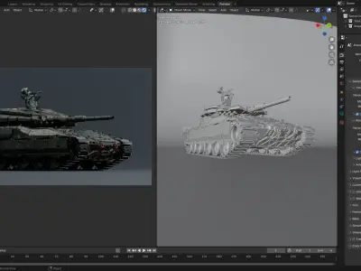Realistic Military Tank 3D Model  Detailed Combat Vehicle Asset 3D model