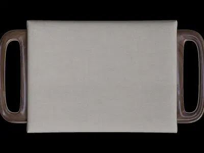 Classic Mid Century Sleek Cushioned Ottoman 3D model