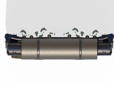 Technological war barricade Low-poly 3D model