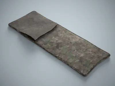 Military Sleeping Bag - Worn Camouflage Low-poly 3D model