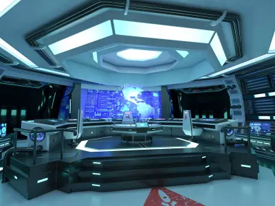 Futuristic Science Fiction Command Center  purchase 3D model
