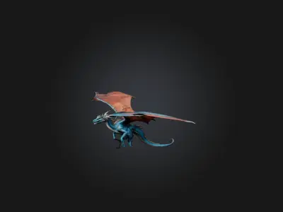 Realistic Sky Dragon Model Low-poly 3D model