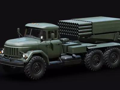 BM-21 Grad Low-poly 3D model purchase