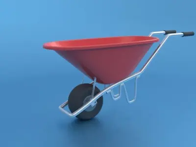 Low Poly Wheel Borrow Low-poly 3D model