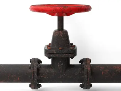 Aged Industrial Pipe Valve  3D model
