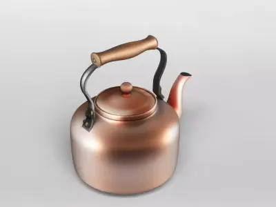 Vintage Copper Teapot 3D Model 3D model