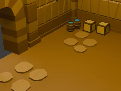 Modular Low Poly Medieval Hous Low-poly 3D model