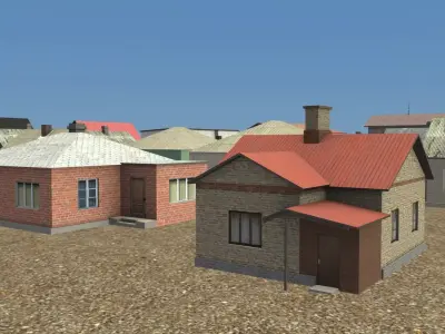 Pack of 43 Private Houses in Baltics Low-poly 3D model