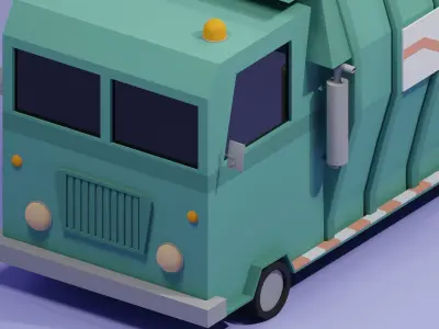 Garbage truck 3D model V2