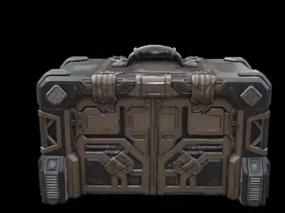 Stylized Treasure Chest 3D Model Game Ready bg Low-poly 3D model